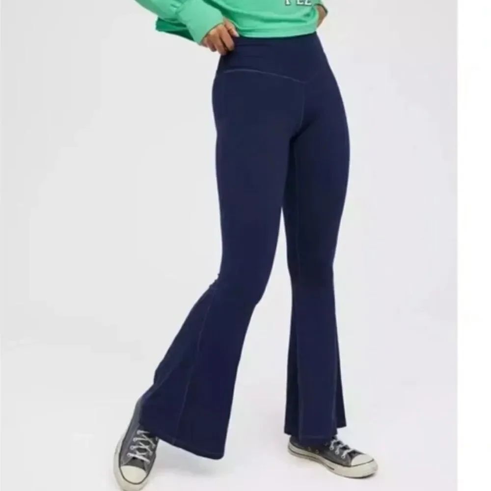 Aerie Offline Real Me Super Flare High Rise Legging Navy Blue